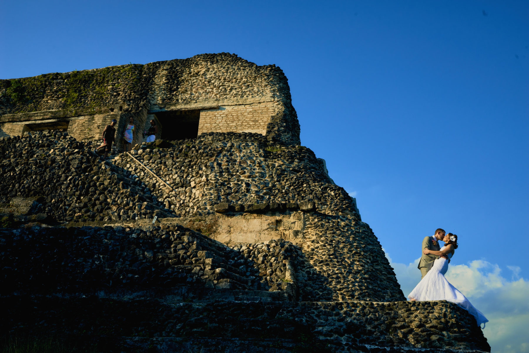 Bride and Groom at Xunantunich Mayan Ruin, Belize