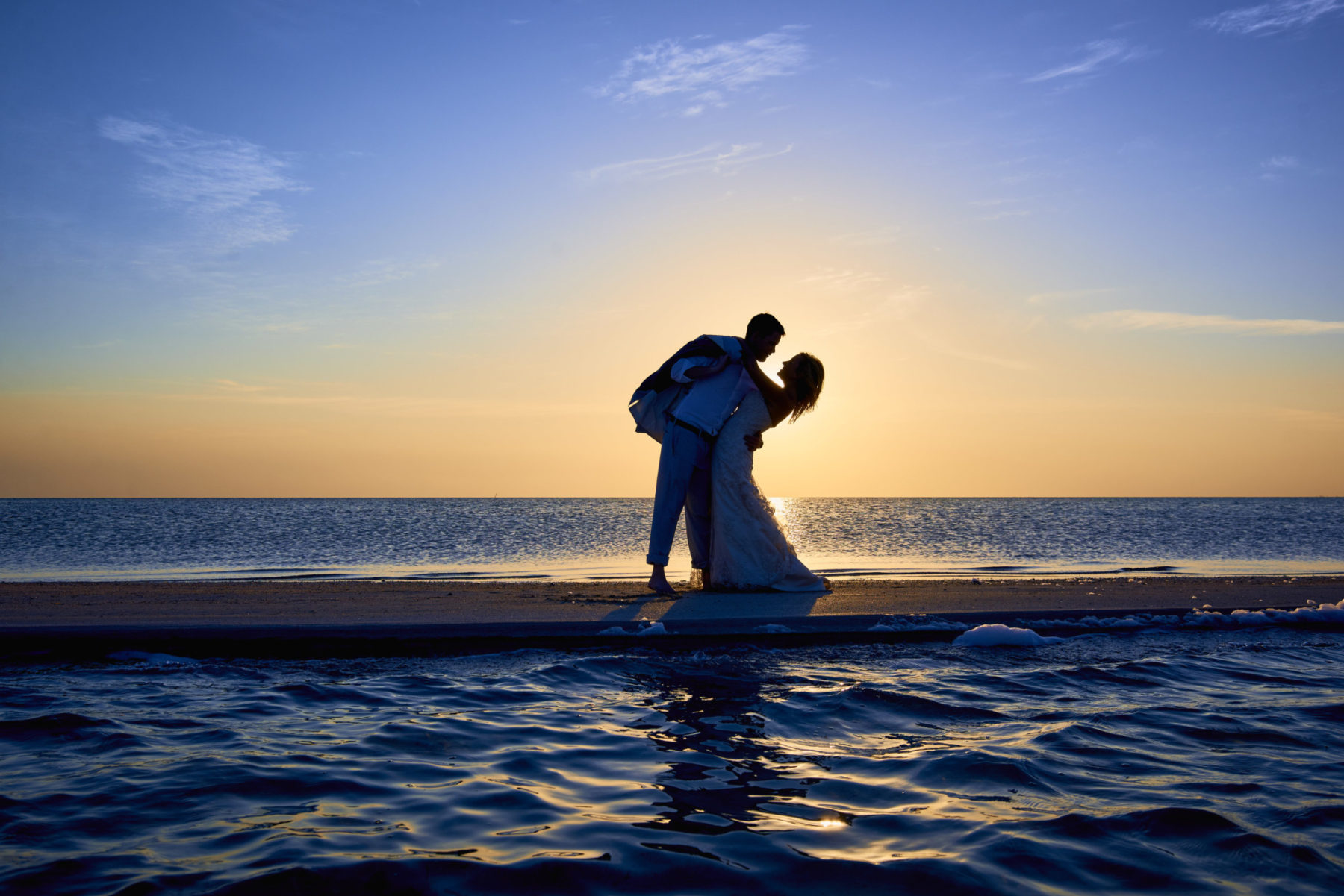 Bride and Groom at Ambergris Caye, Belize